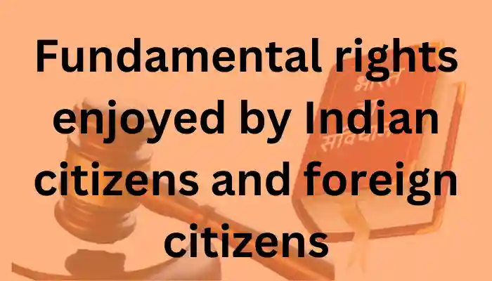 Fundamental rights enjoyed by Indian citizens and foreign citizens